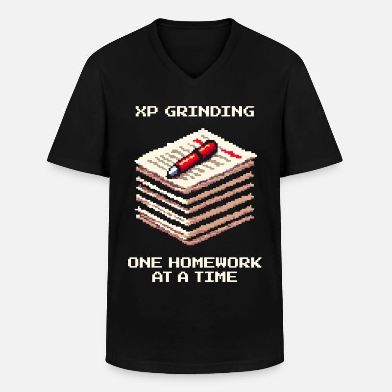 XP Grind : Devoirs pour devoirs | École - T-shirt col V Homme - noir