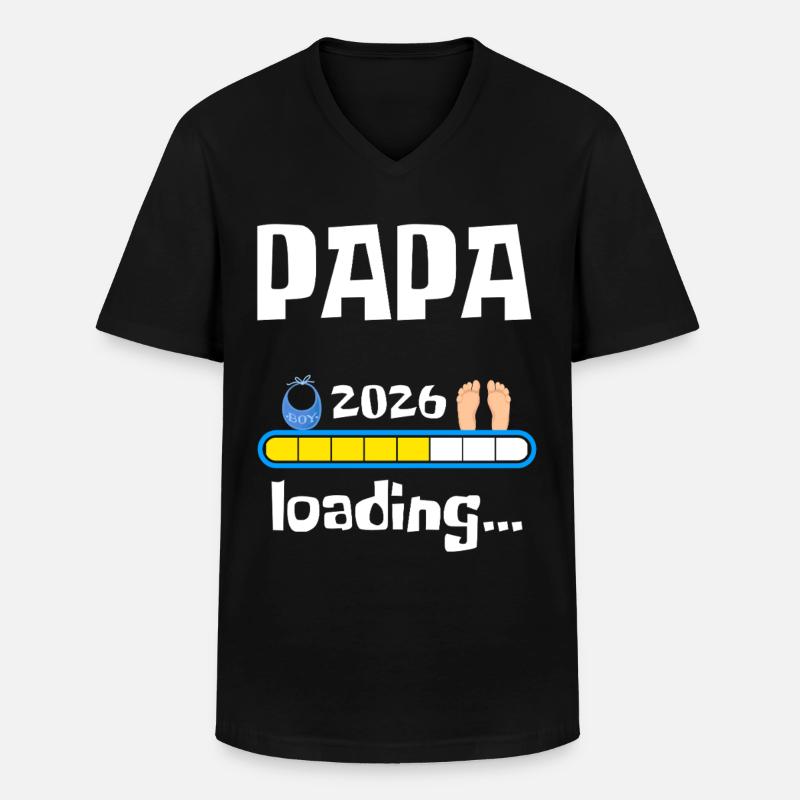 Papa 2026 Loading - Männer-T-Shirt mit V-Ausschnitt - Schwarz
