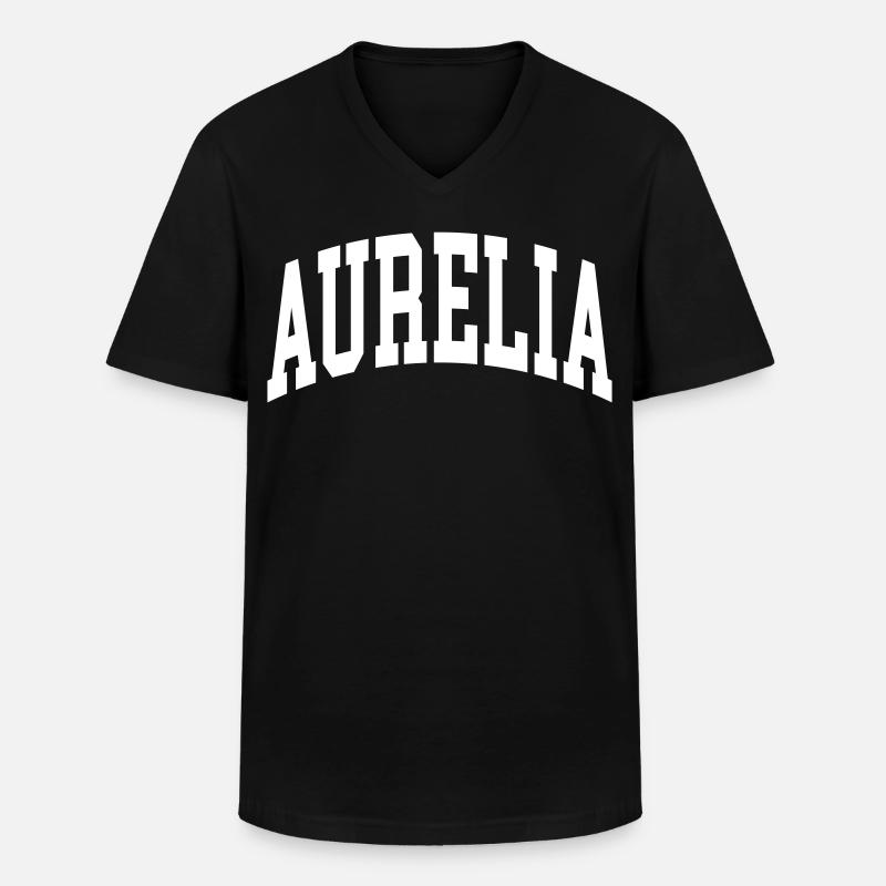 Aurelia - Männer-T-Shirt mit V-Ausschnitt - Schwarz