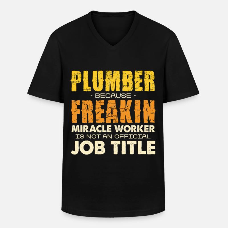 Plumber Wunderhandwerker Humor - Männer-T-Shirt mit V-Ausschnitt - Schwarz