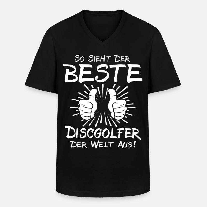 Bester Discgolfer - Männer-T-Shirt mit V-Ausschnitt - Schwarz