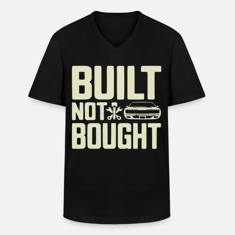 Built Not Bought Schrauber Statement - Männer-T-Shirt mit V-Ausschnitt - Schwarz