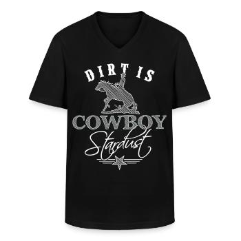 La terre, c’est la montée western à la Cowboy Stardust - T-shirt col V Homme - noir - Devant - AI Model Male 178 dark (178cm)