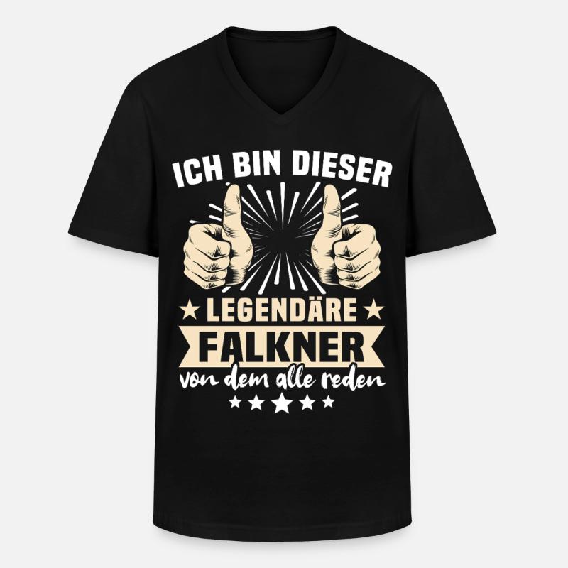 Falkner Sprüche - Männer-T-Shirt mit V-Ausschnitt - Schwarz