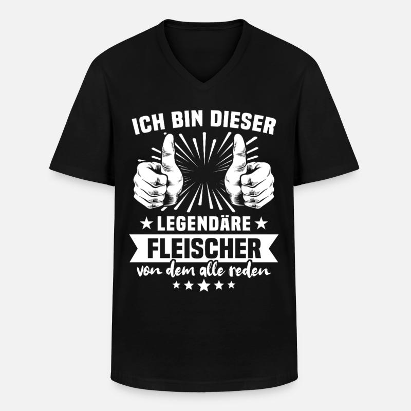 Fleischer Legende - Männer-T-Shirt mit V-Ausschnitt - Schwarz