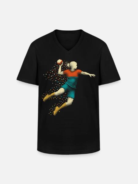 handball mädchen - Männer-T-Shirt mit V-Ausschnitt - Schwarz