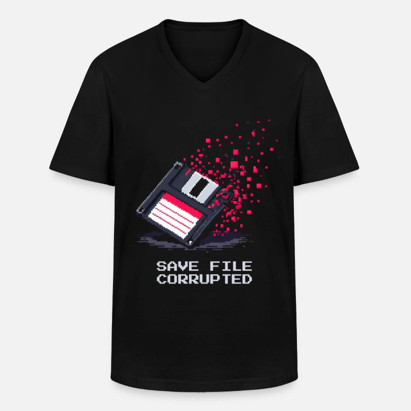 Save File kaputt | Bestatter Ironie - Männer-T-Shirt mit V-Ausschnitt - Schwarz