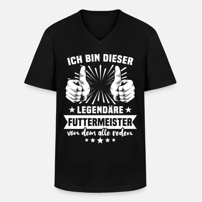 Futtermeister Legende - Männer-T-Shirt mit V-Ausschnitt - Schwarz