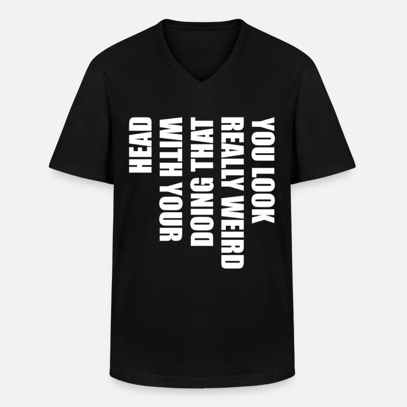 Klartext Typo Statement - Männer-T-Shirt mit V-Ausschnitt - Schwarz