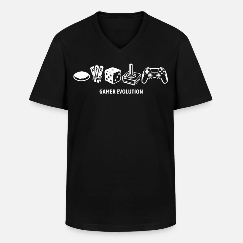 Controller Evolution | Gamers - Men's V-Neck T-Shirt - black