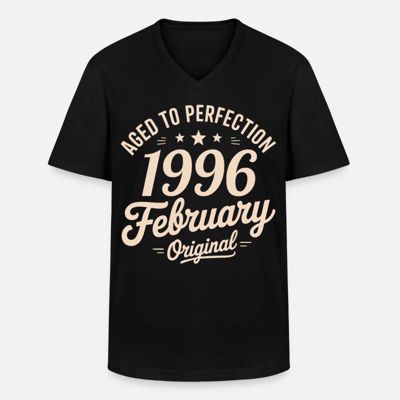 Février 1996 – Februar 1996 - Männer-T-Shirt mit V-Ausschnitt - Schwarz