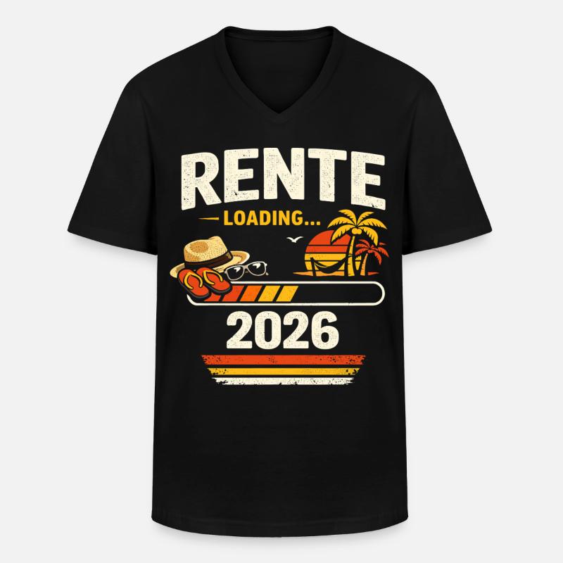 rente loading 2026 - Männer-T-Shirt mit V-Ausschnitt - Schwarz