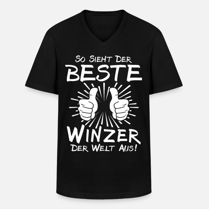 Bester Winzer - Männer-T-Shirt mit V-Ausschnitt - Schwarz