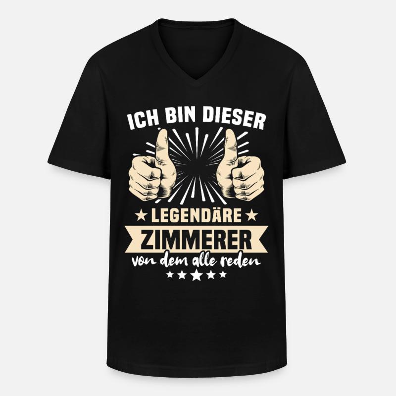 Zimmerer Sprüche - Männer-T-Shirt mit V-Ausschnitt - Schwarz