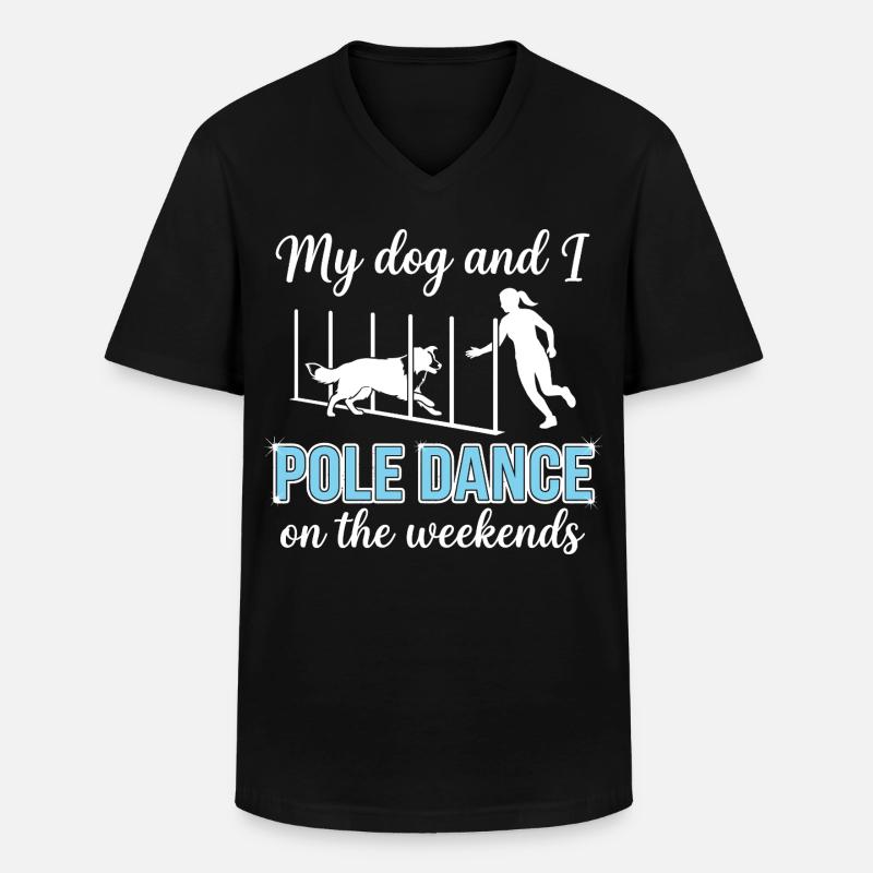 Lustiger Agility Slalom Spruch Pole Dance - Männer-T-Shirt mit V-Ausschnitt - Schwarz