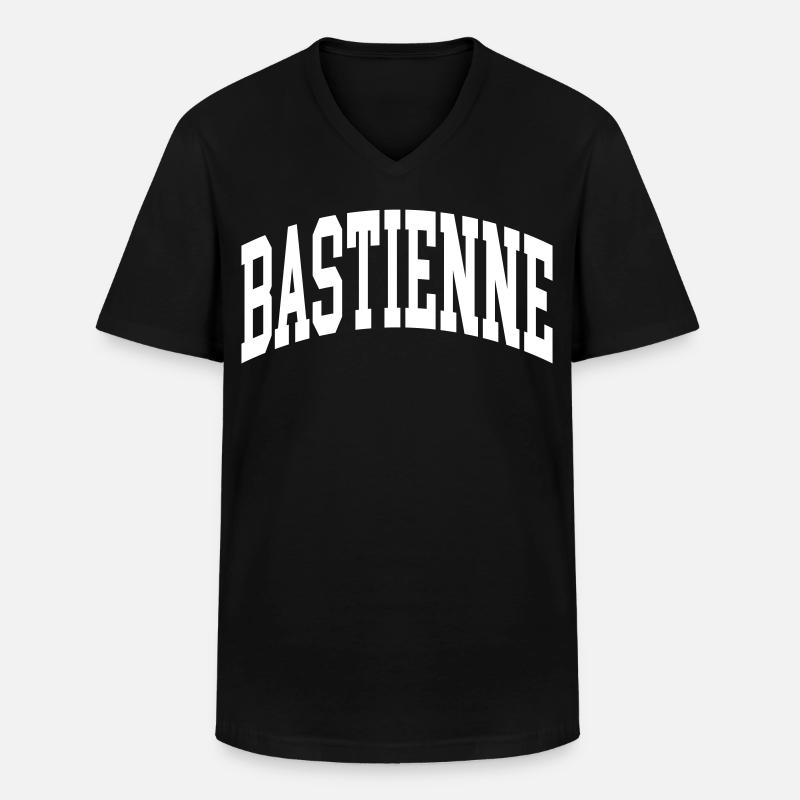 Bastienne - Männer-T-Shirt mit V-Ausschnitt - Schwarz