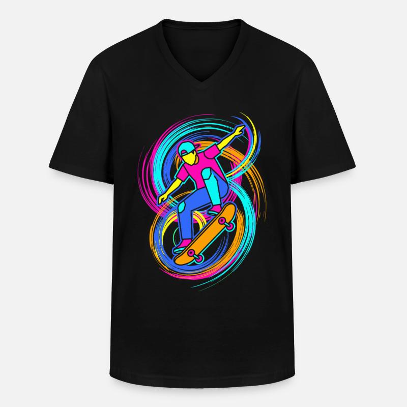 Skateboarders - Men's V-Neck T-Shirt - black