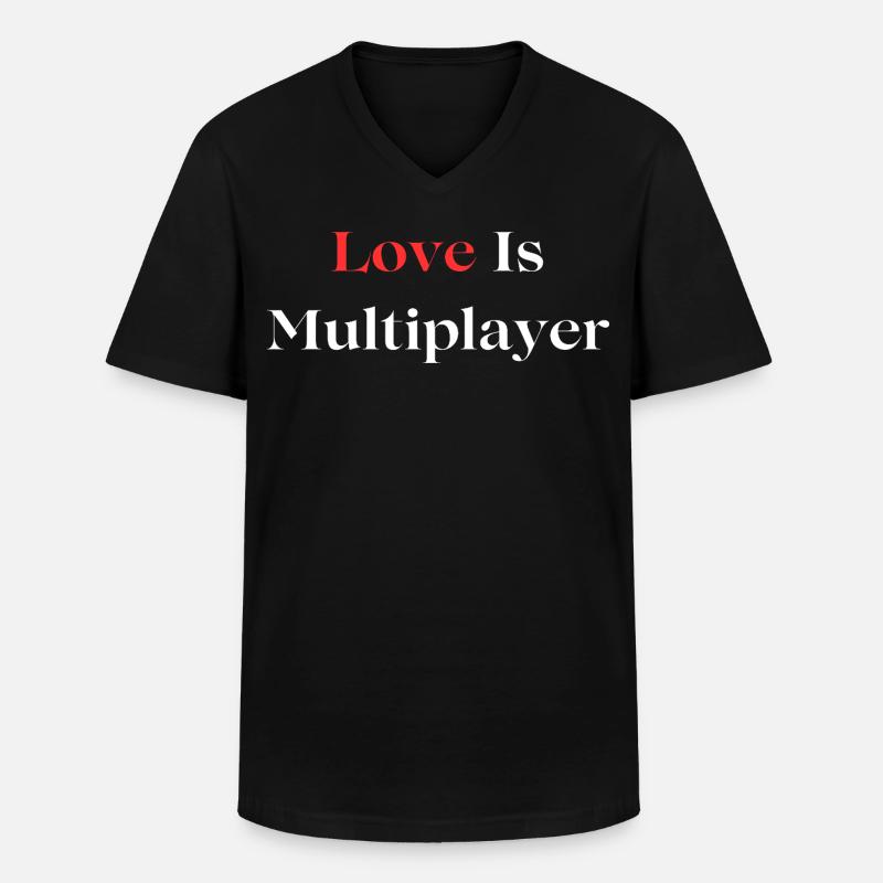 Love Is Multiplayer - Männer-T-Shirt mit V-Ausschnitt - Schwarz