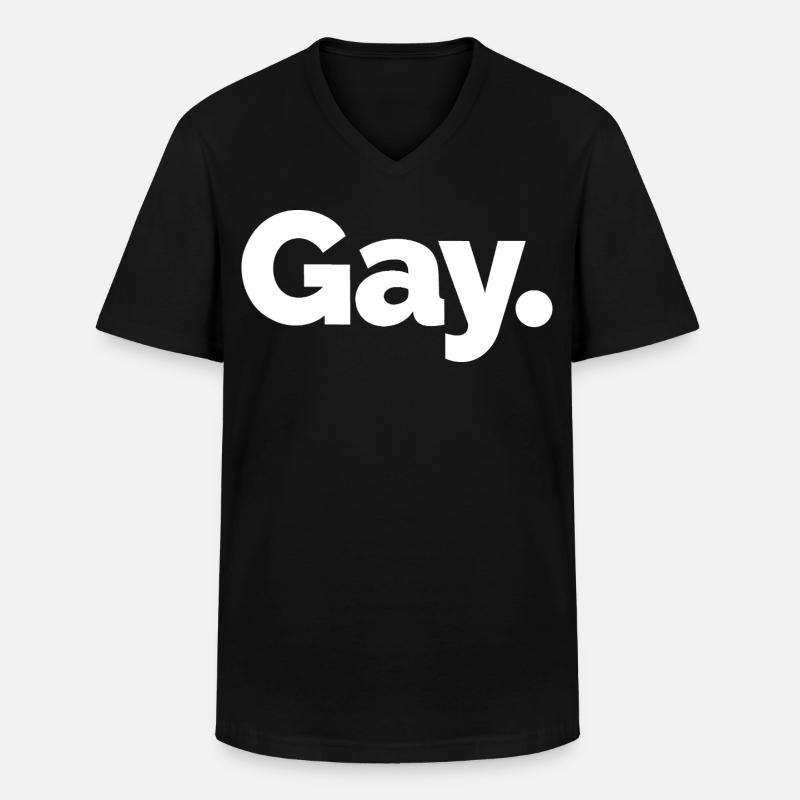 Schwul. Pride Bold Typographic - Männer-T-Shirt mit V-Ausschnitt - Schwarz