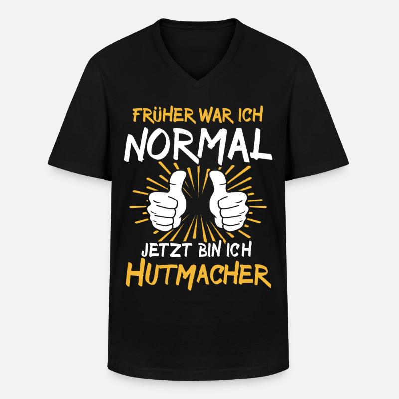 Hutmacher Spruch - Männer-T-Shirt mit V-Ausschnitt - Schwarz