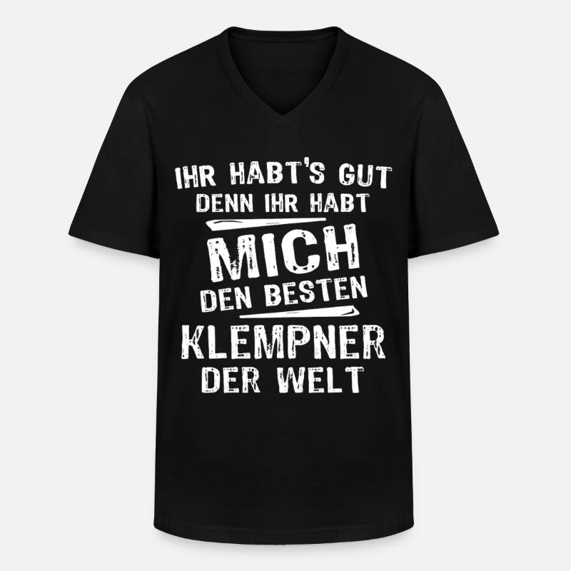 Klempner - Männer-T-Shirt mit V-Ausschnitt - Schwarz