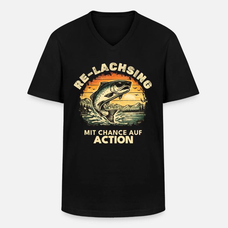 up05_Relaxing_sunset_round - Männer-T-Shirt mit V-Ausschnitt - Schwarz