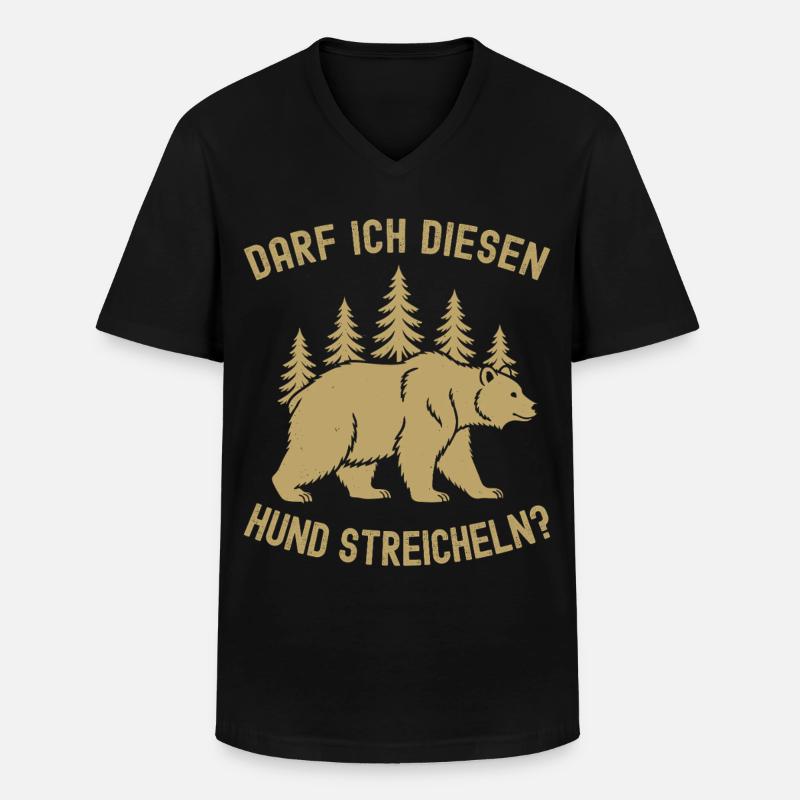 Wandern, Wanderung, Wanderer, Bär Meme - Männer-T-Shirt mit V-Ausschnitt - Schwarz