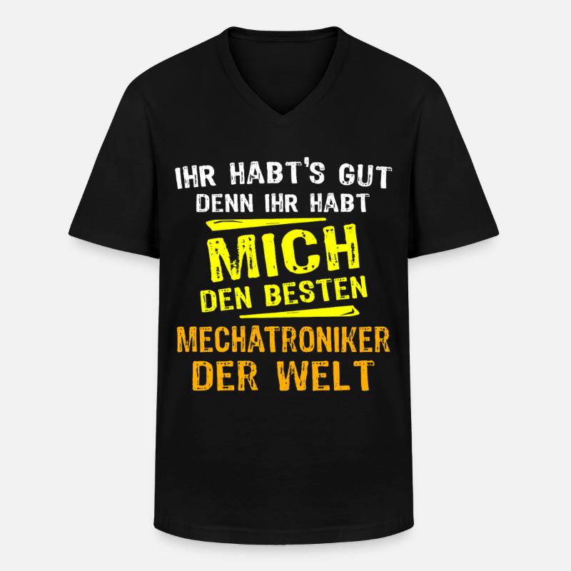Mechatroniker Geschenk - Männer-T-Shirt mit V-Ausschnitt - Schwarz