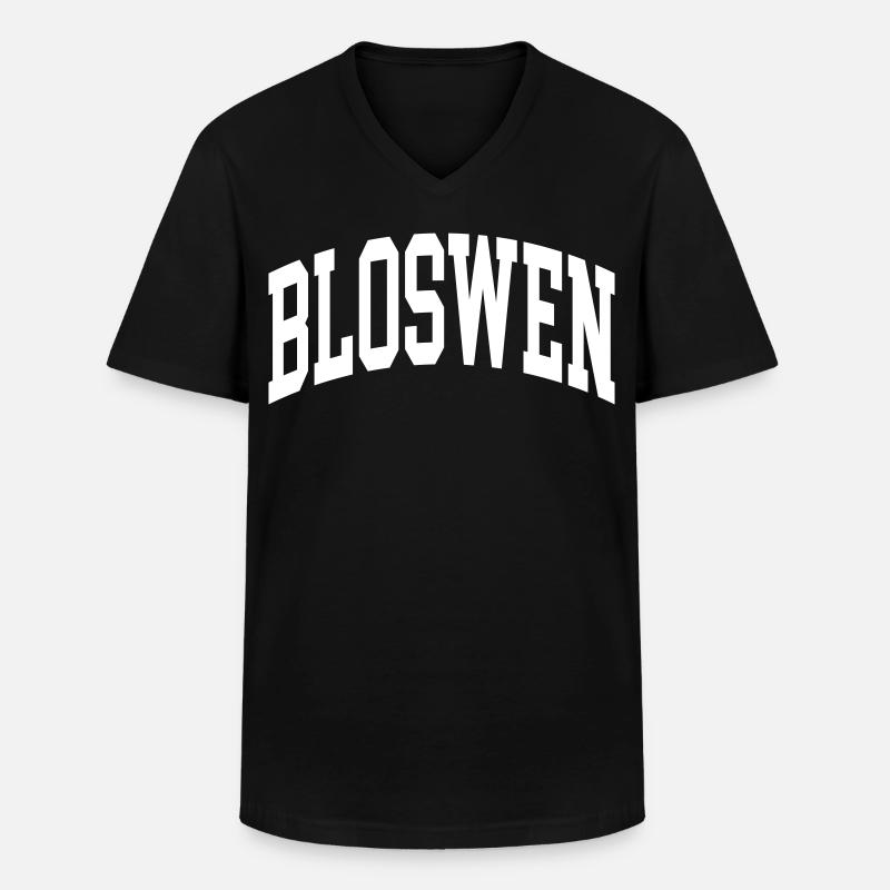 Bloswen - Männer-T-Shirt mit V-Ausschnitt - Schwarz
