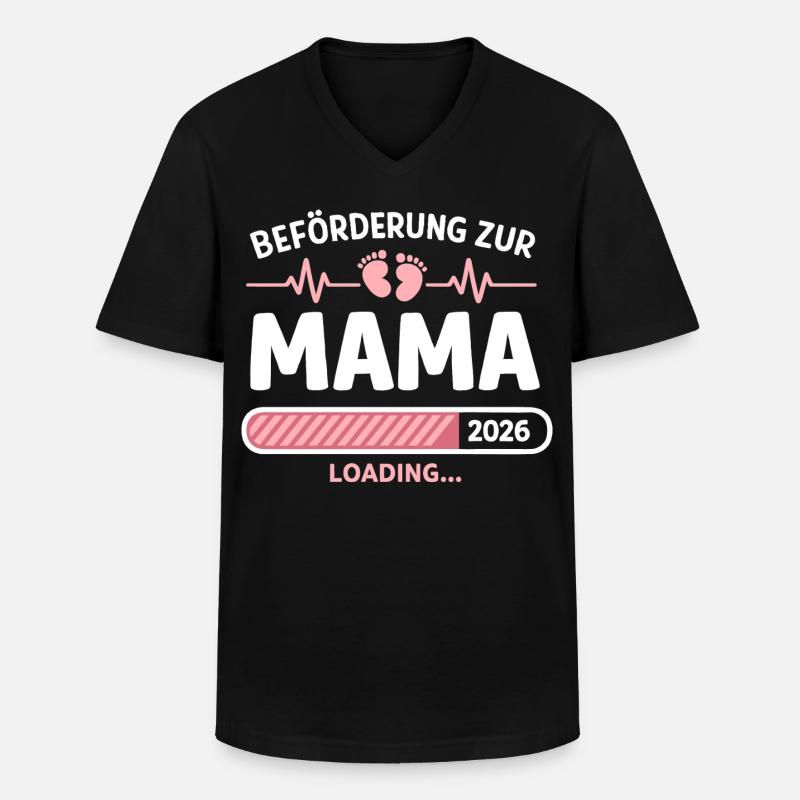 Mama 2026 Loading Beförderung Geschenk - Männer-T-Shirt mit V-Ausschnitt - Schwarz