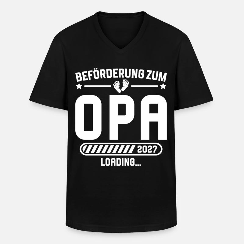 Werdender Opa 2027 Beförderung Schwangerschaft - Männer-T-Shirt mit V-Ausschnitt - Schwarz