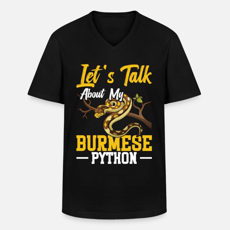 Burmesischer Python-Besitzer Schlangenterrarium Hide Python - Männer-T-Shirt mit V-Ausschnitt - Schwarz