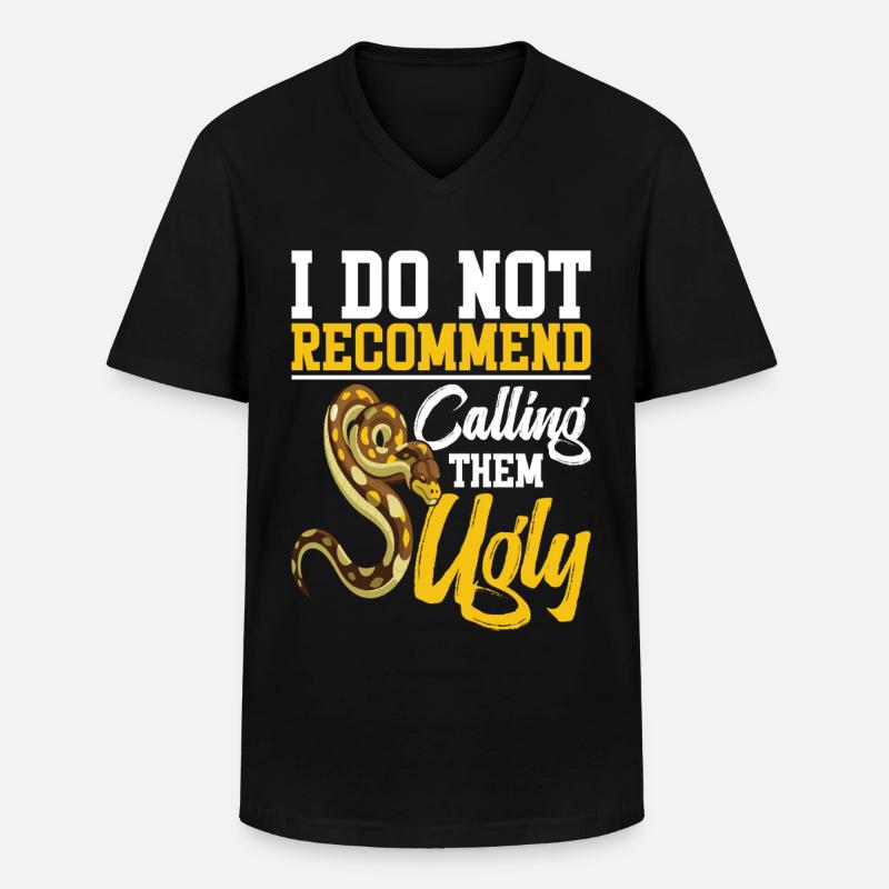 Schlangenliebhaber Reptiliengehege Python Futter Burmeser - Männer-T-Shirt mit V-Ausschnitt - Schwarz