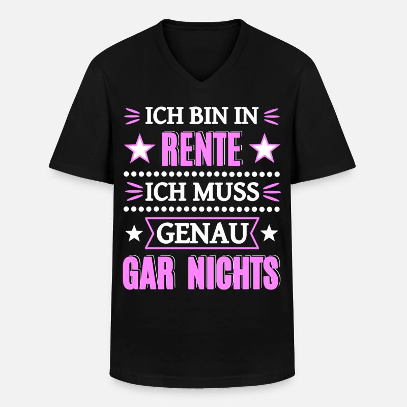 Endlich in Rente - Männer-T-Shirt mit V-Ausschnitt - Schwarz