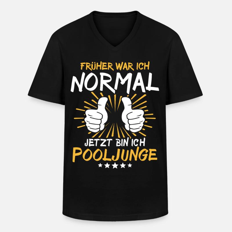 Pooljunge Spruch - Männer-T-Shirt mit V-Ausschnitt - Schwarz