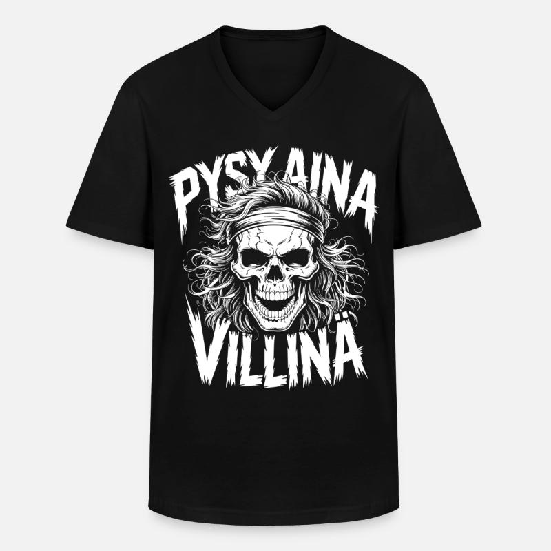 Wildschädel-Design - Männer-T-Shirt mit V-Ausschnitt - Schwarz