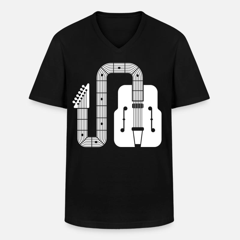 Abstract Shape Retro-Gitarre - Männer-T-Shirt mit V-Ausschnitt - Schwarz
