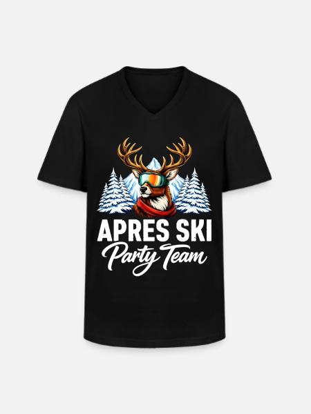 Après Ski Party Team - Men's V-Neck T-Shirt - black