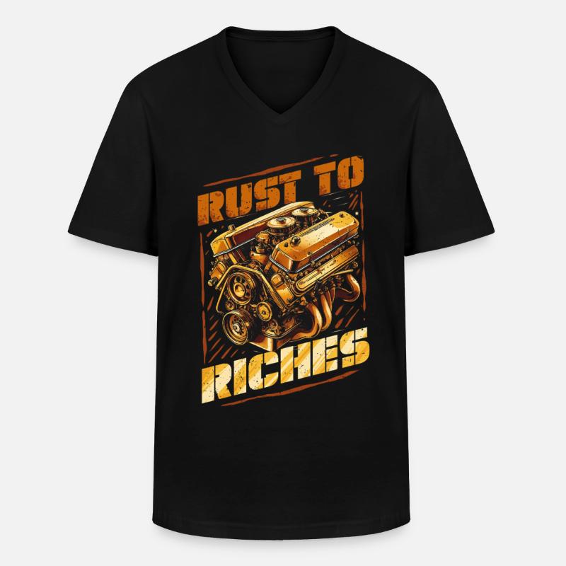Auto Restauration Rust To Riches - Männer-T-Shirt mit V-Ausschnitt - Schwarz