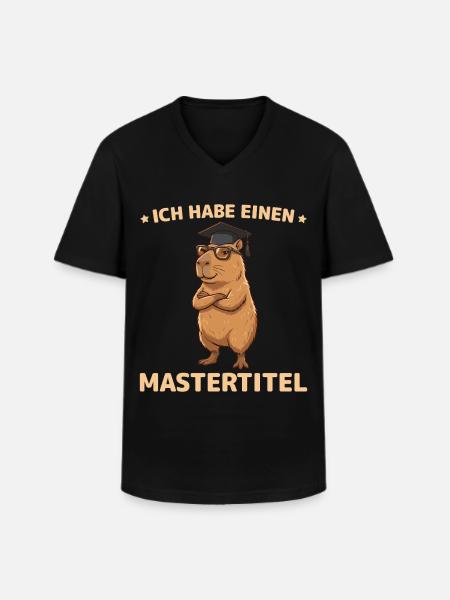 Master 2026 Capybara Master's Exam Passed - Men's V-Neck T-Shirt - black