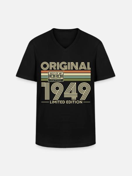Original 1949 Limited Edition Retro - Men's V-Neck T-Shirt - black