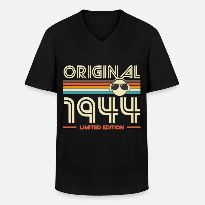 Originale Retro-Edition von 1944 - Männer-T-Shirt mit V-Ausschnitt - Schwarz