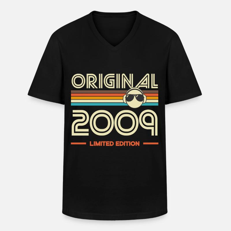 Originale limitierte Edition 2009 - Männer-T-Shirt mit V-Ausschnitt - Schwarz