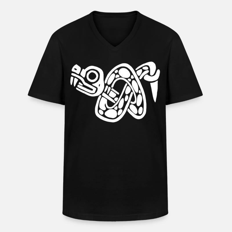 Weißer Schlangenknoten - Männer-T-Shirt mit V-Ausschnitt - Schwarz