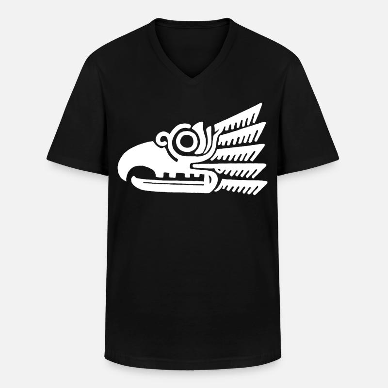 Weißer Stammesvogelkopf - Männer-T-Shirt mit V-Ausschnitt - Schwarz