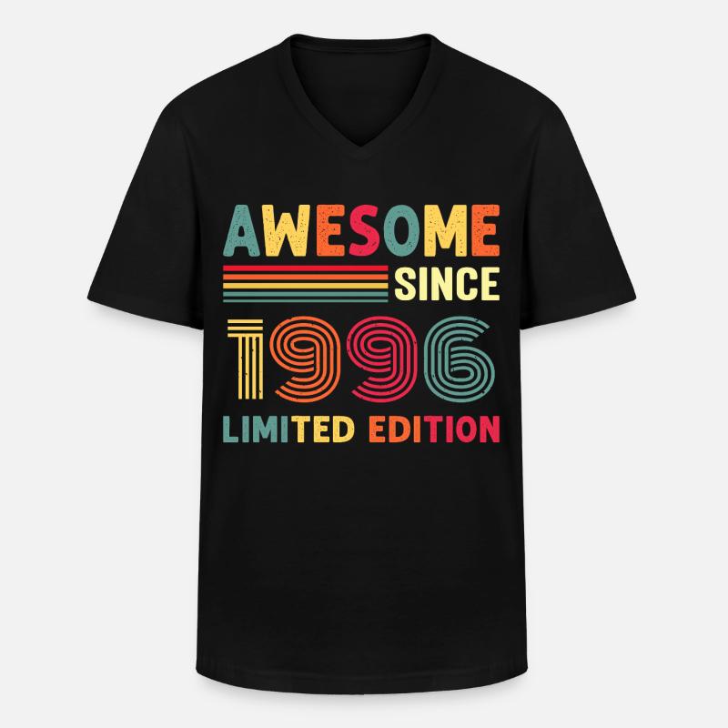 Vintage 1996 30° compleanno - Maglietta da uomo classica con scollo a V - nero