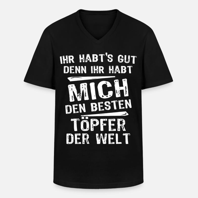 Töpfer - Männer-T-Shirt mit V-Ausschnitt - Schwarz