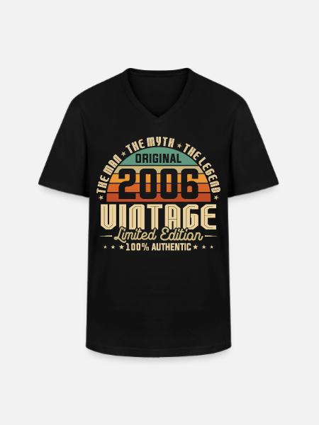 2006 Original Vintage Geburtstag Geschenk - Männer-T-Shirt mit V-Ausschnitt - Schwarz