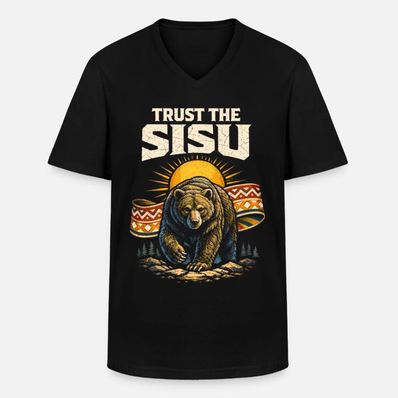 Skandinavisch Wikinger - Männer-T-Shirt mit V-Ausschnitt - Schwarz