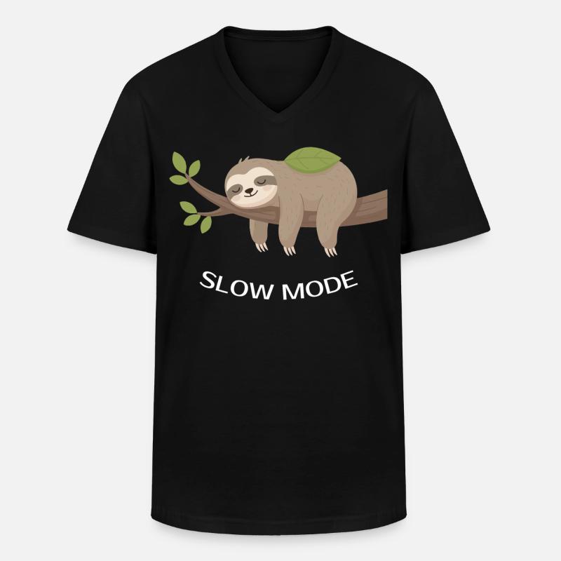 Langsam-Modus-Fault auf Ast - Männer-T-Shirt mit V-Ausschnitt - Schwarz
